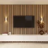 Lattenwand Decowall Acoustic Blend brons eiken, combinatie van verschillende breedtes, 260x30cm, 2 stuks (1.56m2)