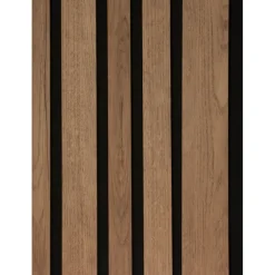 Lattenwand Decowall Acoustic Blend brons eiken, combinatie van verschillende breedtes, 260x30cm, 2 stuks (1.56m2)