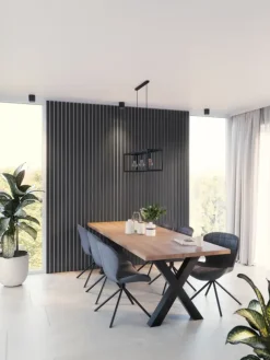 Lattenwand Decowall MDF grafiet eiken, lengte 260cm, 5 stuks