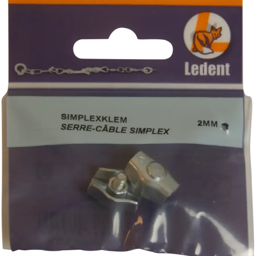 Ledent kabelklem simplex tot Ø 2 mm verzinkt (2 stuks)