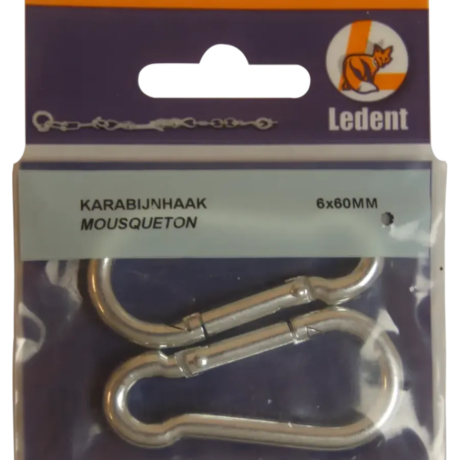 Ledent karabijnhaak verzinkt 6x60 mm