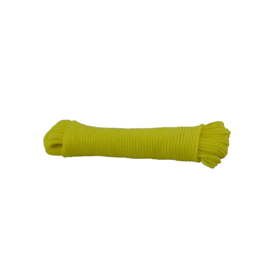 Ledent touw gevlochten fluogeel nylon 3 mm 20 m