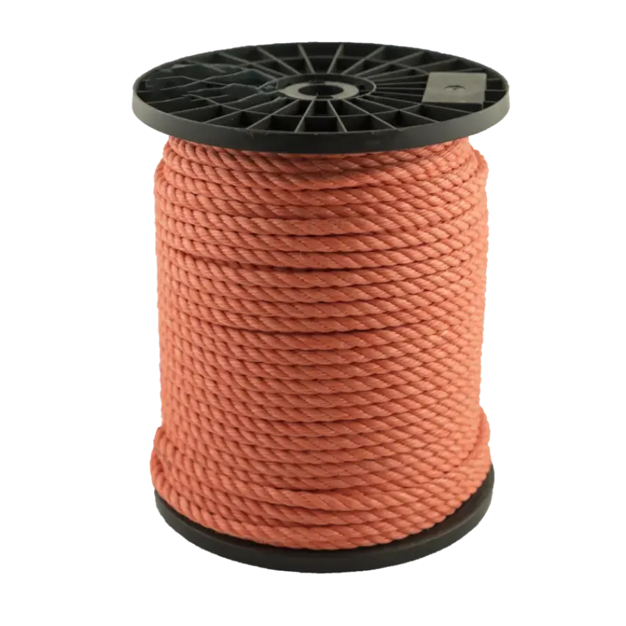 Ledent touw oranje polypropyleen 10 mm per meter