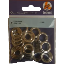 Ledent zeilringen messing 11 mm 20 stuks