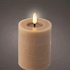 Lumineo LED kaars wax bruin