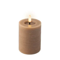 Lumineo LED kaars wax bruin