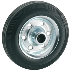 Dörner&Helmer Los wiel rubber 100mm met as 12mm tot 70kg
