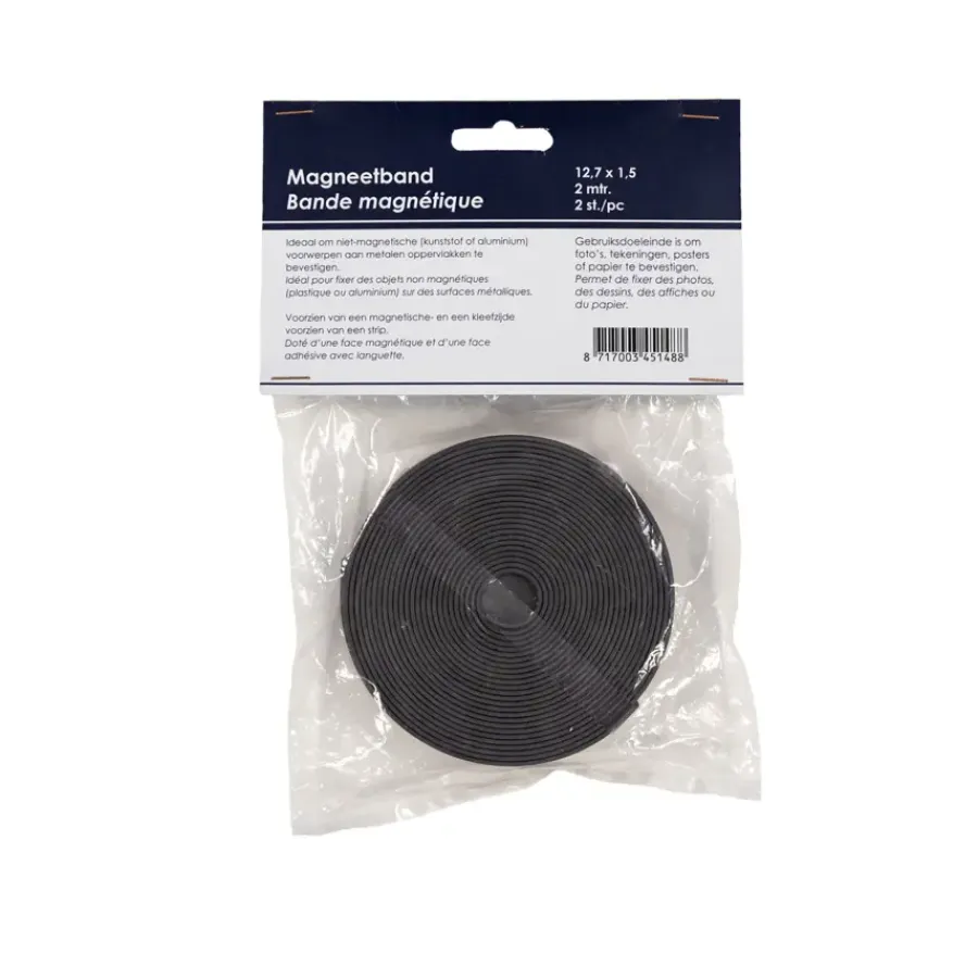 Geen Magneetband zelfklevend zwart 2 meter - 2st