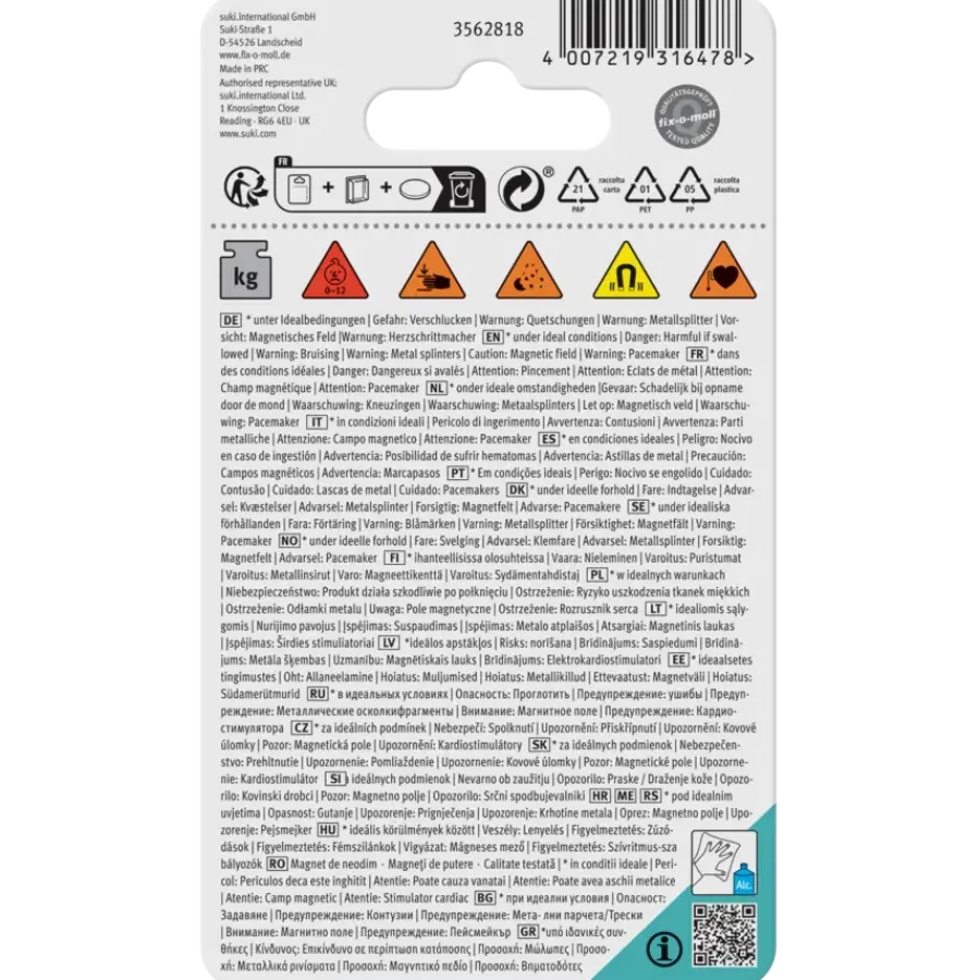 Fix-o-moll Magneetschijf Neodymium Klevend Zilver 19mm 4 stuks