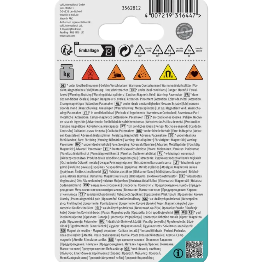 Fix-o-moll Magneetschijf Neodymium zilver 12x3mm 6 stuks