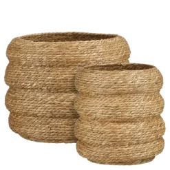 Geen Mand rond bruin set van 2 - h40xd43cm