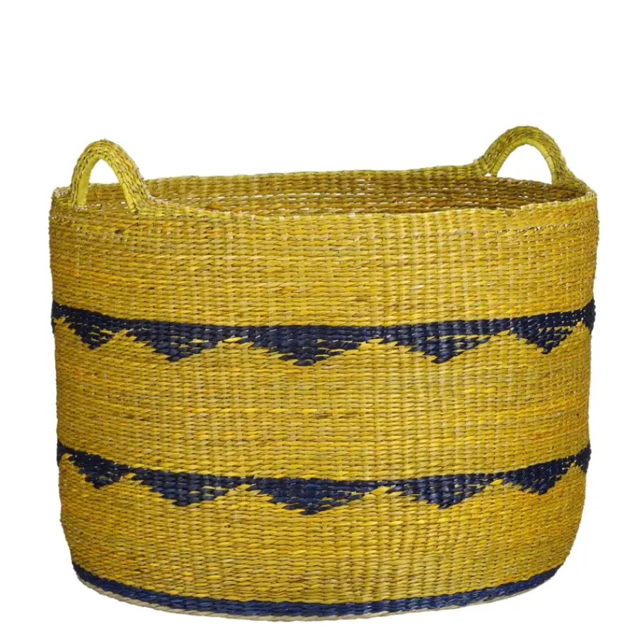 Geen Mand rond geel - h34xd45cm