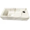 Marho fonteinset compleet rechts Ondine S mini wit + geborsteld messing