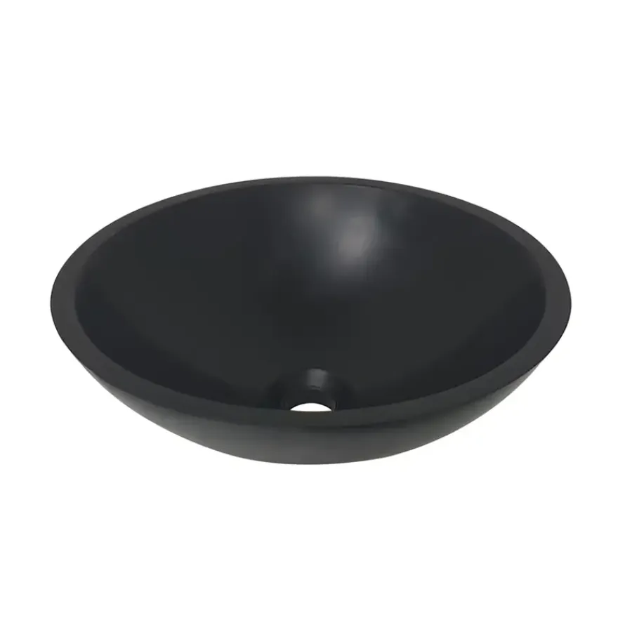 Marho Isla waskom rond 43 x 13 cm solid surface mat zwart