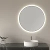 Marho Mavri badkamerspiegel verlichting dimbaar mat zwart Ø 100 cm