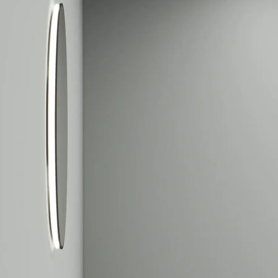 Marho Mavri badkamerspiegel verlichting dimbaar mat zwart Ø 100 cm