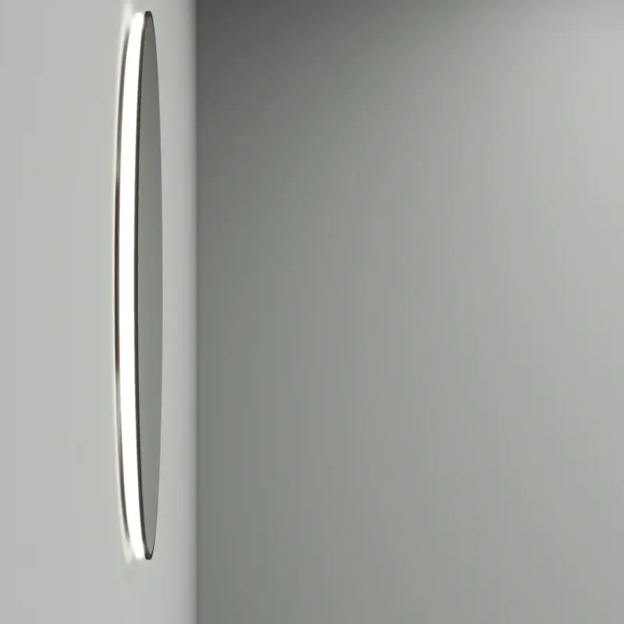 Marho Mavri badkamerspiegel verlichting dimbaar mat zwart Ø 60 cm