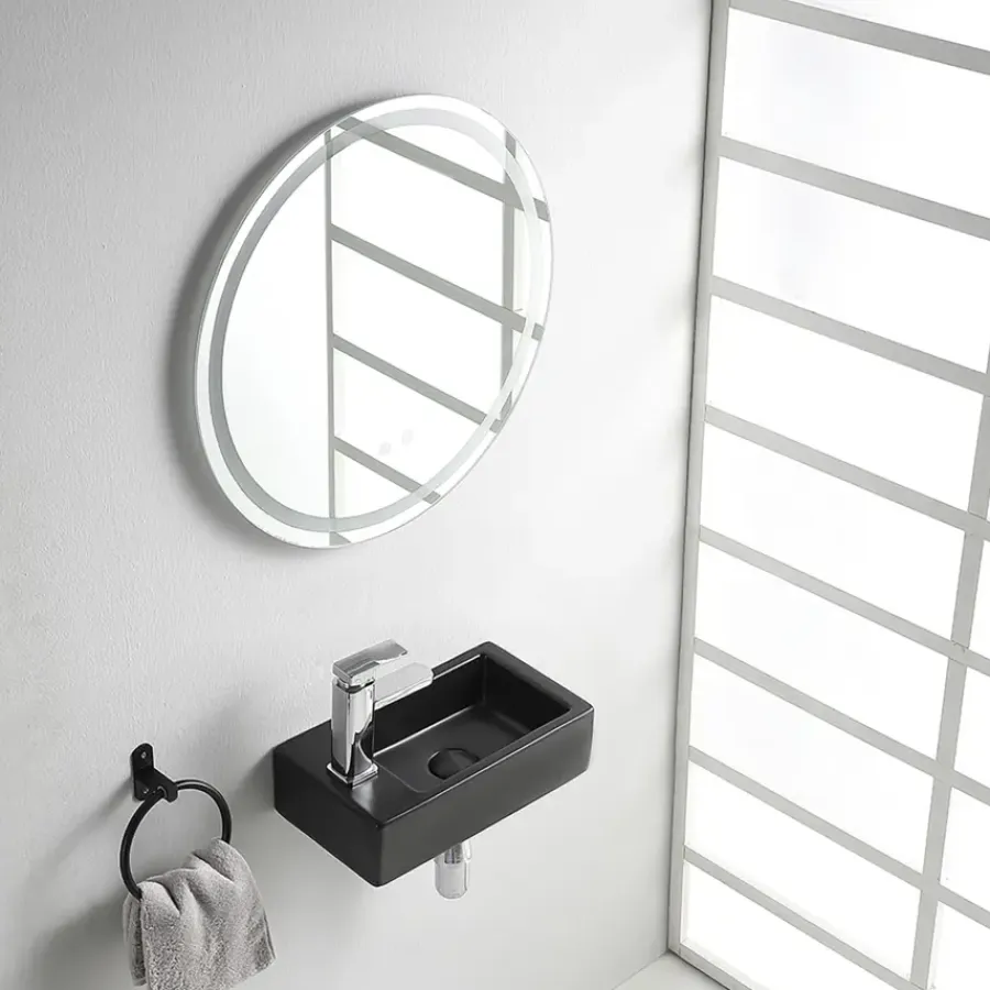 Marho Ondine fontein toilet M links mat zwart keramiek
