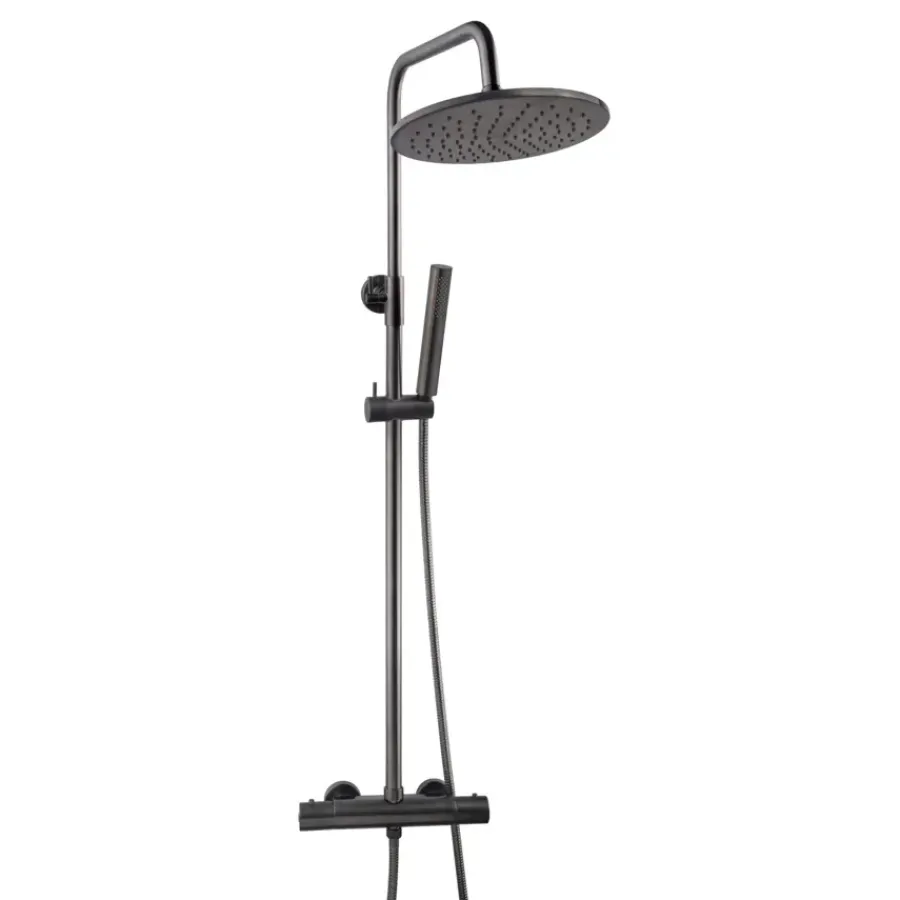 Marho Valdra thermostatische regendouche set opbouw gun metal