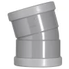 Martens bocht 15° PVC grijs 2x manchet 110x110 mm
