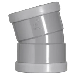 Martens bocht 15° PVC grijs 2x manchet 110x110 mm