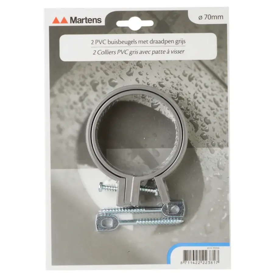 Martens ophangbeugel met pen 70 mm grijs 2 stuks