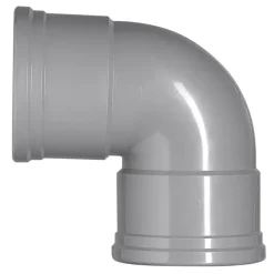 Martens PVC bocht 90° grijs 2x manchet 125 mm