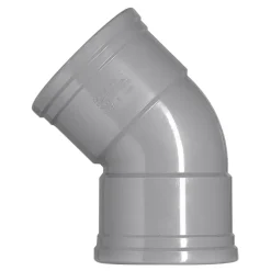 Martens PVC bocht 45° grijs 2x manchet 125 mm
