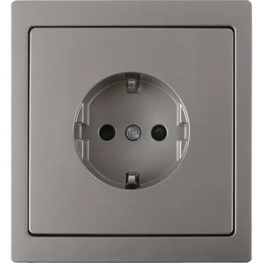 Merten D-Life Inbouw Stopcontact Enkel RA RVS