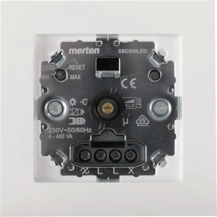 Merten inbouw dimmer led/gloei/halogeen 4-400 watt