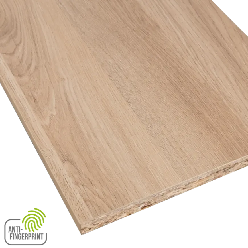 Meubelpaneel gebleekt eiken ABS fingerprint proof 240x40 cm 18 mm