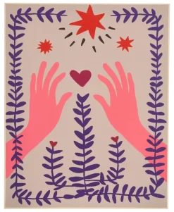 Geen muurdecoratie hand roze FSC Mix - l40xb50xh3cm