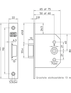 NEMEF insteekslot loopslot Doorn 50mm