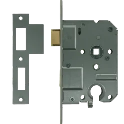 NEMEF 1200 serie insteekcilinderslot binnendeur met wit gelakte voorplaat Doorn 50mm PC 55mm