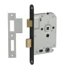 Nemef 1200 serie insteekslot badkamerslot/wc-slot met zwarte voorplaat Doorn 50mm PC 63mm