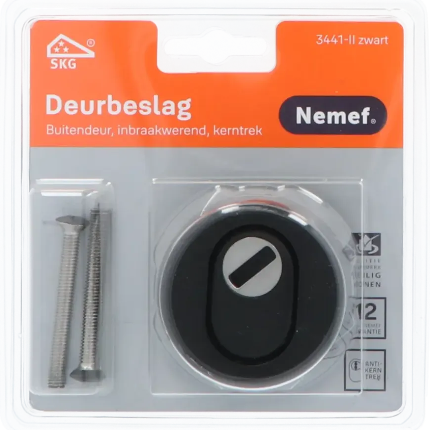 Nemef veiligheidsrozet 3441-II zwart rond 60mm SKG***