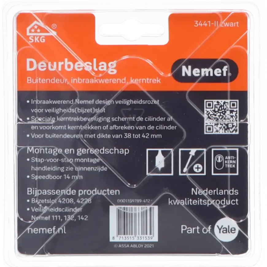 Nemef veiligheidsrozet 3441-II zwart rond 60mm SKG***