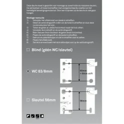Novidade deurkrukset Hera ovaal schild met vrij-bezet sluiting 63/8 mm RVS