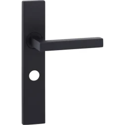 Novidade deurkrukset Wenen recht schild met vrij-bezet sluiting 63/8 mm zwart RVS