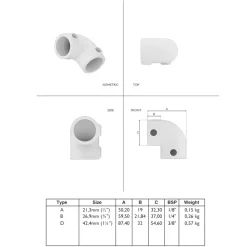 Novidade steigerbuis koppelstuk kniestuk zwart ø 21 mm