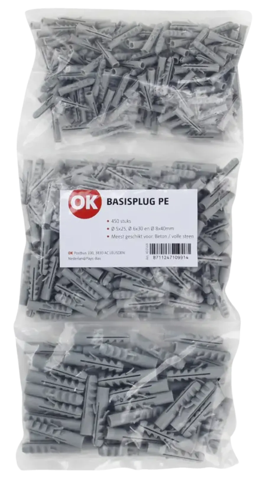 OK Basisplug 5, 6 and 8mm 450T