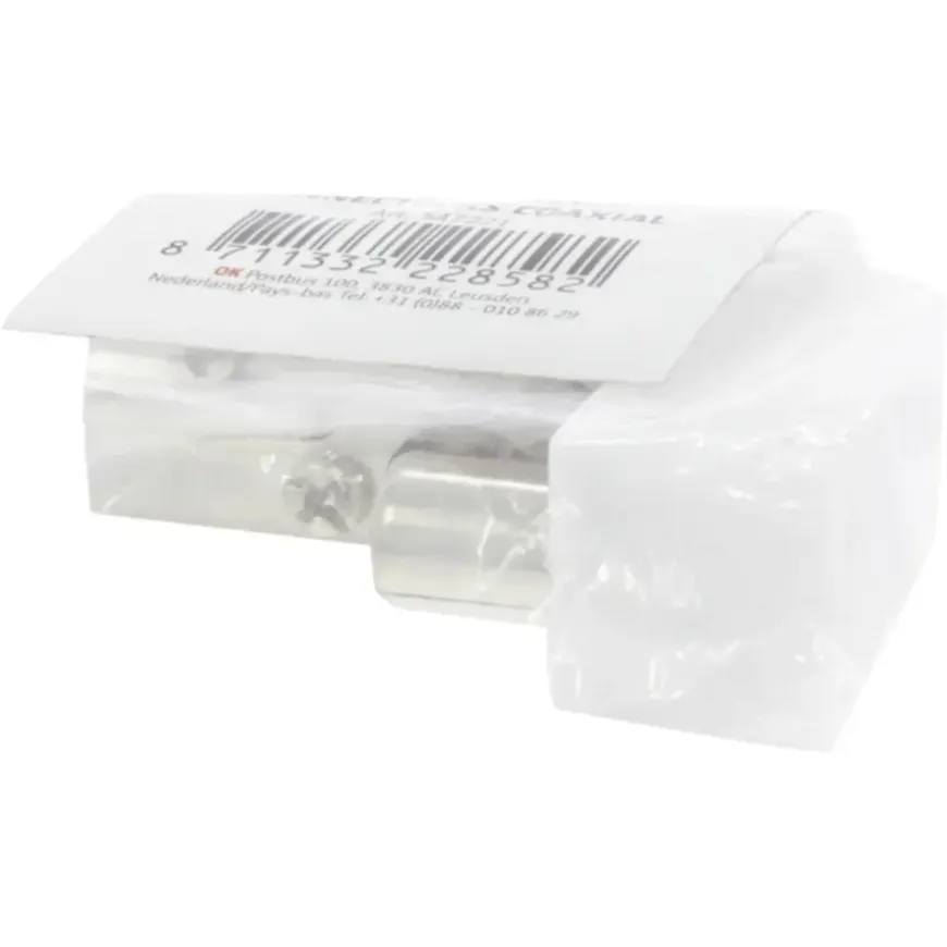 OK Coax stekkerset male/female wit
