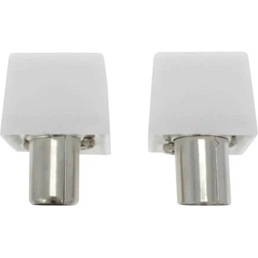 OK Coax stekkerset male/female wit