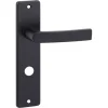OK deurkruk set Blok recht schild vrij-bezet sluiting 63/8 mm zwart aluminium