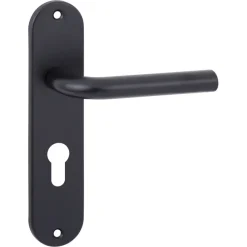 Ok deurkrukset Ovaal kortschild cilinder PZ55 aluminium zwart