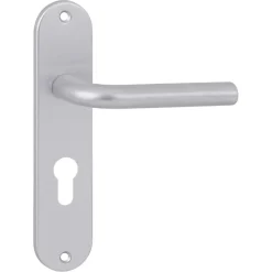 OK deurkruk set ovaal schild profielcilindergat 55 mm aluminium