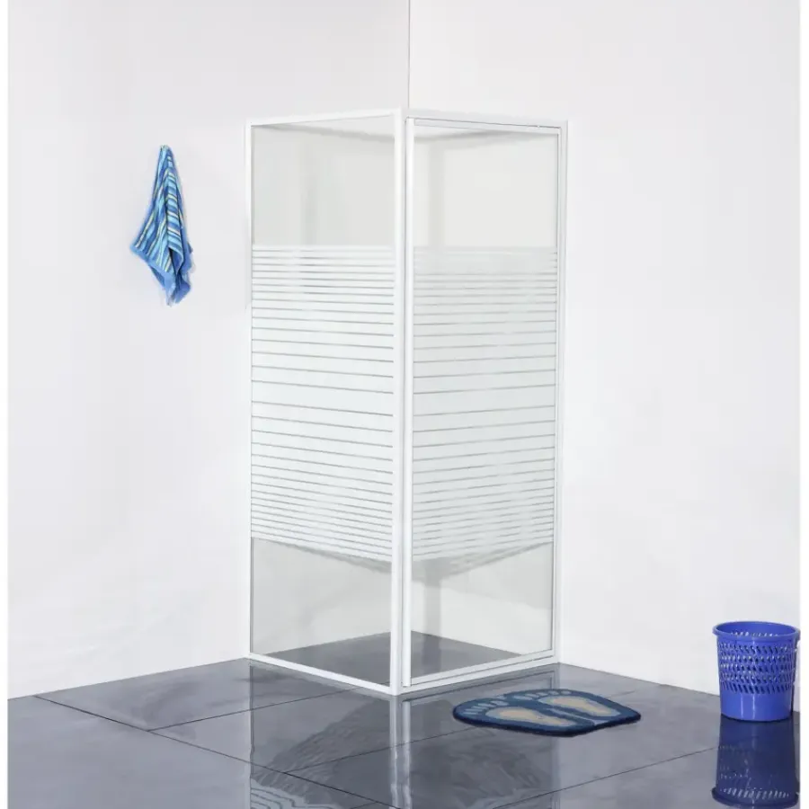 OK douchecabine draaideur met zijwand 90x90x185 cm wit