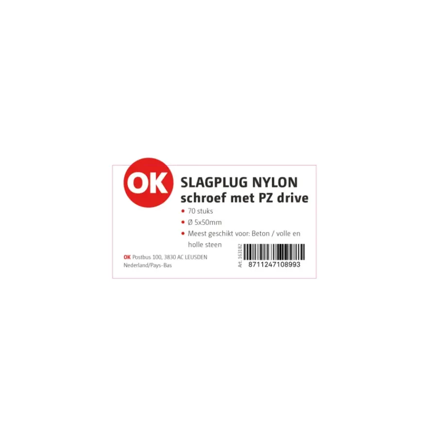 OK slagplug 5x50mm/ 3,3x55mm 70ST