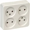 OK stopcontact opbouw 4-voudig wit