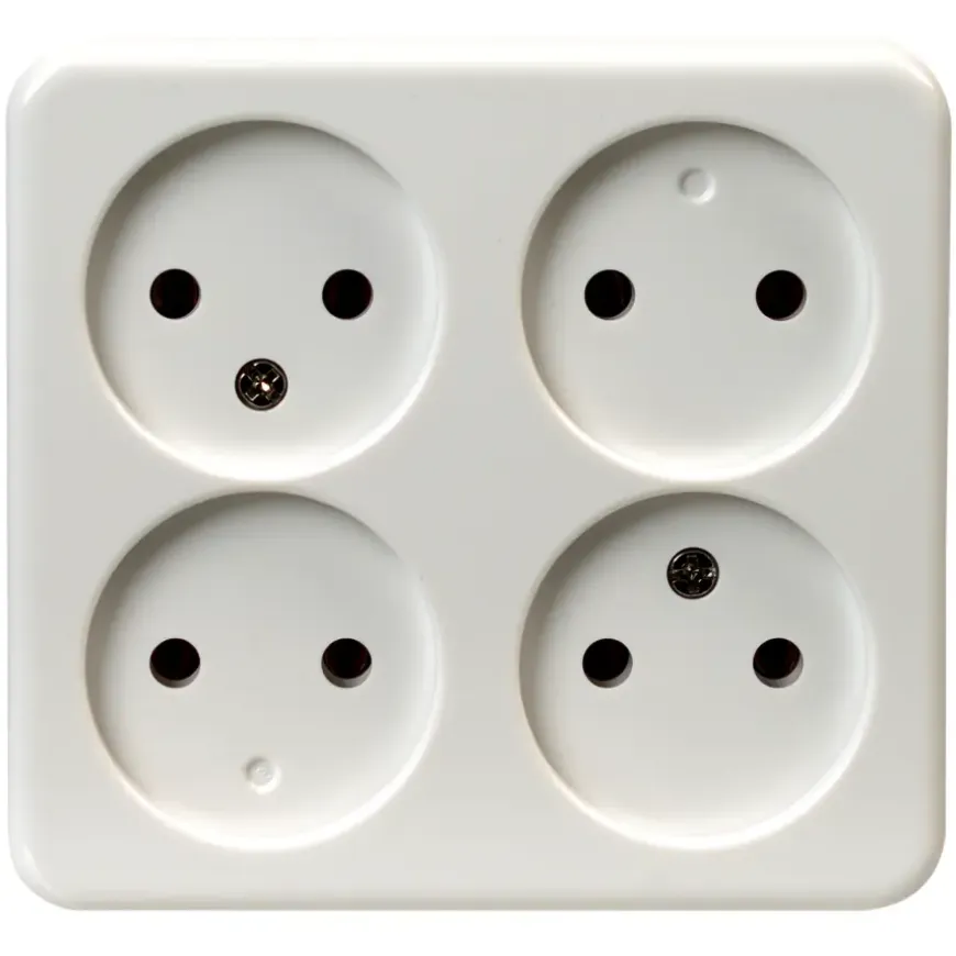OK stopcontact opbouw 4-voudig wit